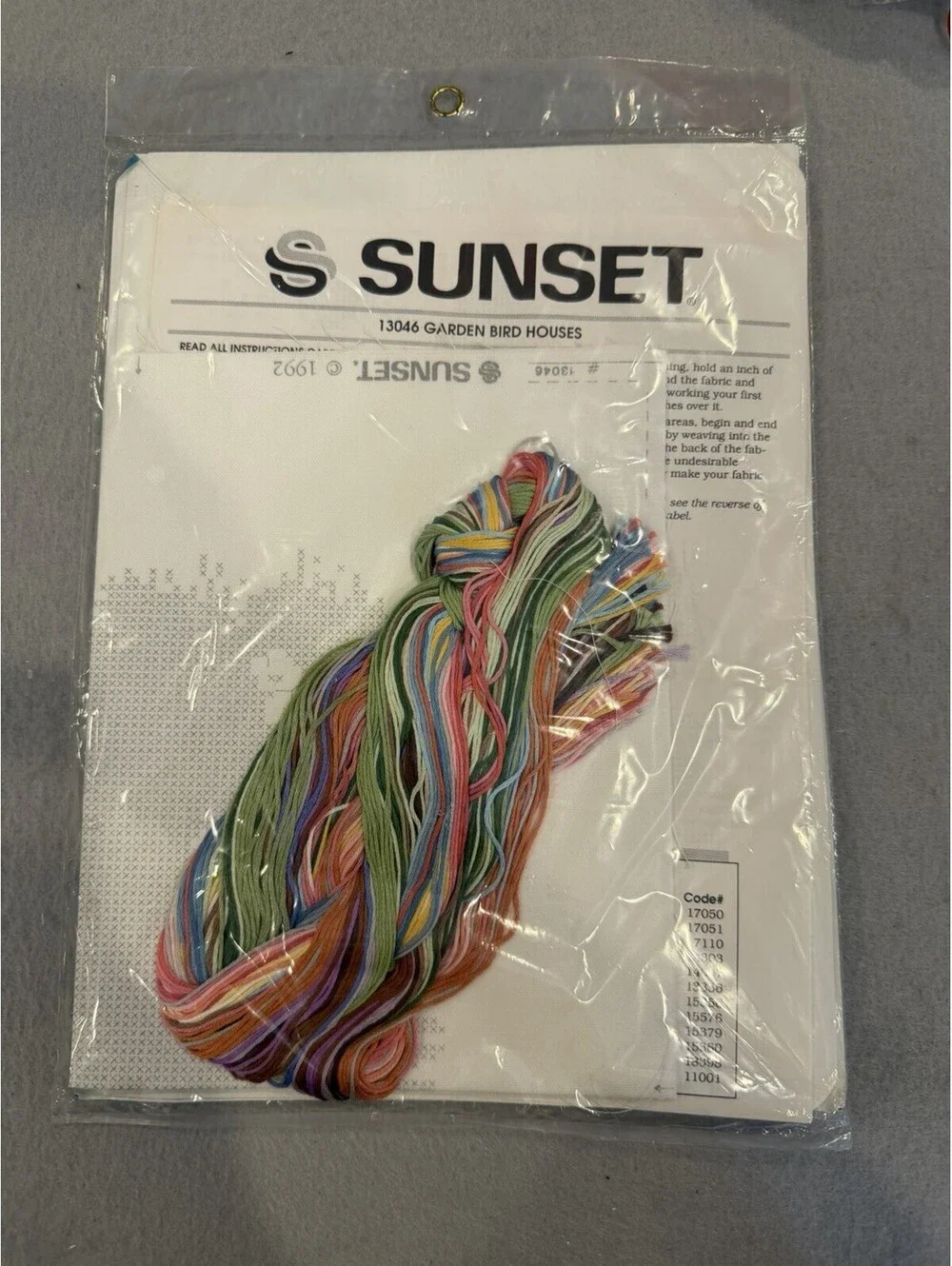 Sunset Stamped Cross Stitch Garden Bird Houses New Sealed